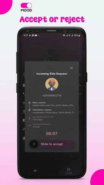 Mood Ride – Passenger requesting a ride